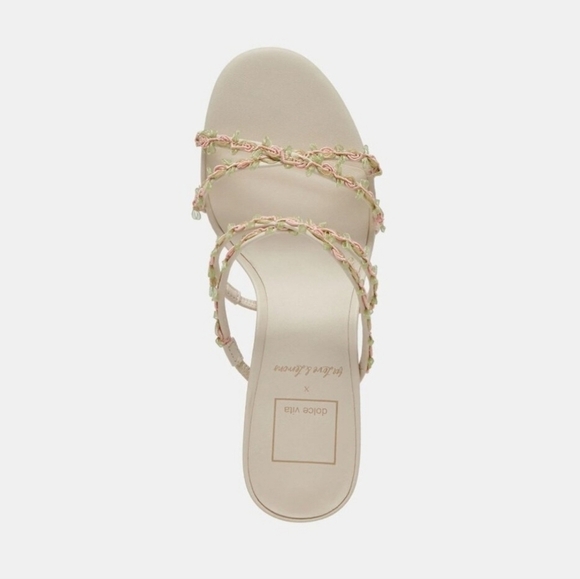🔹DOLCE VITA🔹️ X For love and Lemons Betti Heeled Sandals Ivory Multi Size 9.5 - Picture 9 of 12